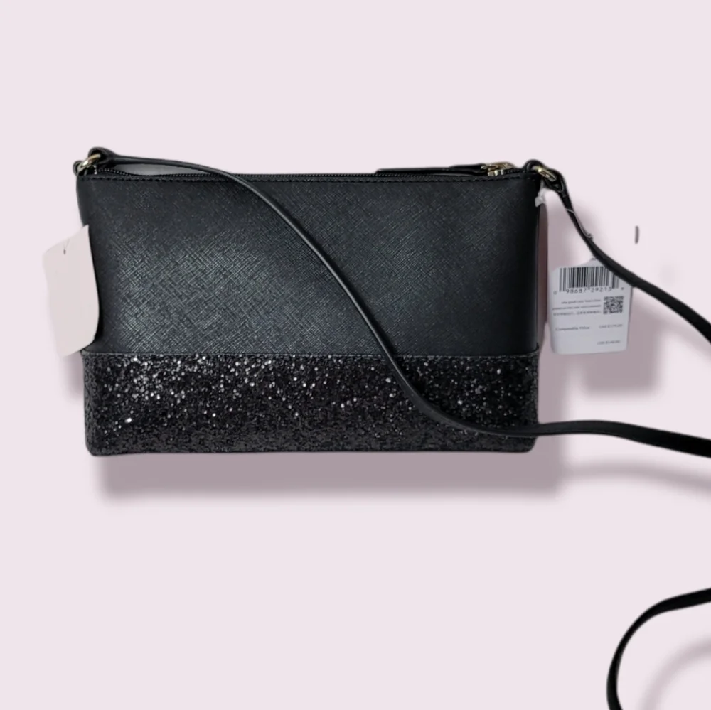 Kate Spade Ramey Black Glitter Bag